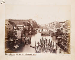Die Spree von den Königlichen Mühlen aus, Blick richtung kurfürstenbrücke, links dahinter das Königliche Schloß;