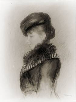 Kunstreproduktion: Bildnis einer jungen Dame mit Kappe von Renoire