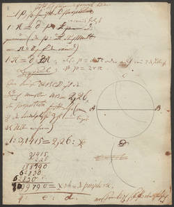 Mathematikaufgabe (mit Vermerk : "ich weiß nichts") des Prinzen Friedrich Wilhelm IV.