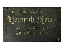 Gedenktafel für den Dichter Heinrich Heine (1799-1856);