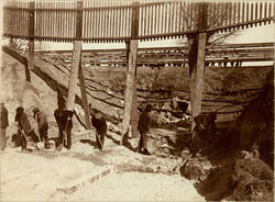 Gerichtsstraße. Dammrutsch nach dem Panke-Hochwasser am 14. April 1902