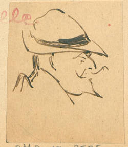 Mann mit Spitzbart im Profil, Skizze