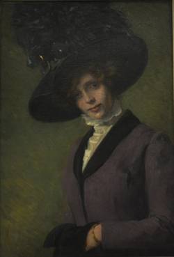 Bildnis einer unbekannten Dame mit Hut