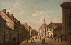Ansicht eines Teils der Mauerstraße mit der Dreifaltigkeitskirche