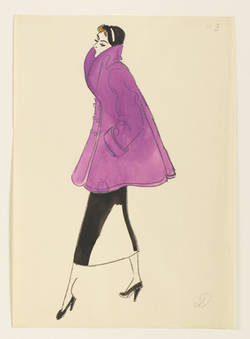 Modezeichnung: "violetter Mantel"
