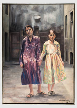 Türkische Mädchen (Hinterhof in der Oranienstraße)