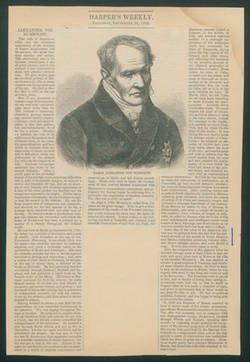 Harper's Weekly, 25.9.1869. Alexander von Humboldt