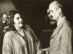 Erna Schlüter als Isolde und Wilhelm Furtwängler bei der Probe zu "Tristan und Isolde", Deutsche Staatsoper im Admiralspalast 1947