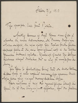 Brief Prinz Maximilian von Baden an Cornelie Richter, 1913