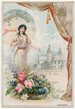 Werbekarte von Treu & Nuglisch Berlin für die Gewerbeausstellung 1896