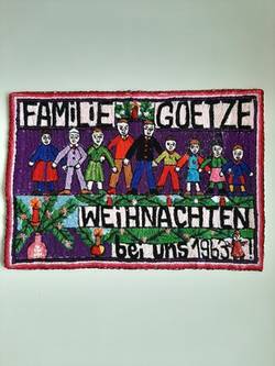 Stickbild "Weihnachten bei Familile Goetze 1963"