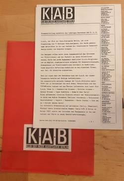 Presseerklärung zum 1. Jahrestag des Bestehens der K.A.B. Gruppe