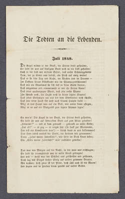 "Die Todten an die Lebenden." - Gedicht von Ferdinand Freiligrath.