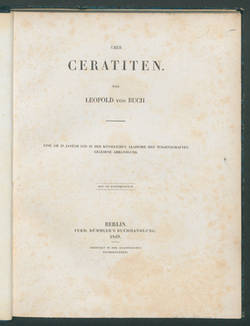 Über Ceratiten / Von Leopold von Buch: Eine am 20. Januar 1848 in der Königlichen Akademie der Wissenschaften gelesene Abhandlung.;