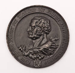 Medaille mit Blücher-Bildnis und Erzengel Michael auf der Rückseite