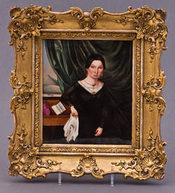 Bildplatte mit Rahmen, Frauenporträt