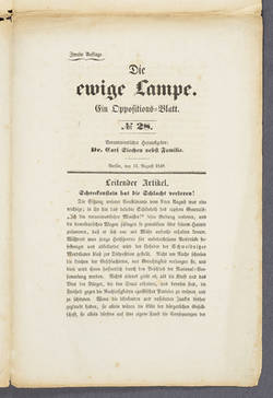 "Die ewige Lampe. - Ein Oppositions-Blatt - No. 28."