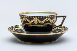 Teetasse mit Unterschale, Kurland Royal Noir;