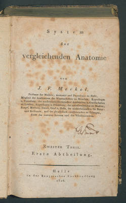 System der vergleichenden Anatomie / von J. F. Meckel
2. Th.,1