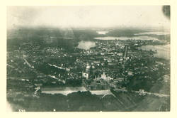 Luftaufnahme Potsdam. Mit Stadtschloss bis Horizont