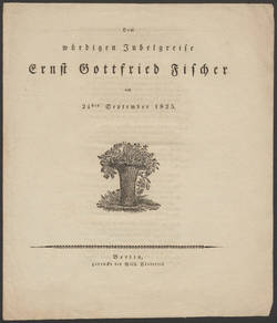 Festgedicht für Ernst Gottfried Fischer;