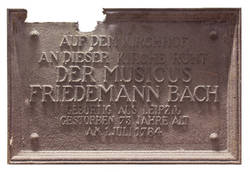 Gedenktafel für Friedemann Bach;
