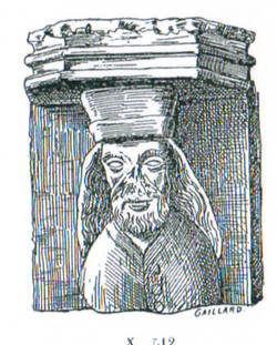 Konsole mit dem Kopf eines Mannes aus dem sog. Haus Blankenfelde, Spandauer Str. 49;