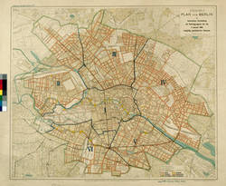 STRAUBE´S PLAN VON BERLIN mit besonderer Darstellung der Befestigungsart der bis 1. Januar 1913 endgiltig gepflasterten Strassen.;