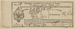 a) Königlich Preussisches Zahlen-Lotterie-Loos Nr. 50 von 1790.