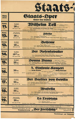 Staats-Oper Unter den Linden Spielplan März 1934;
