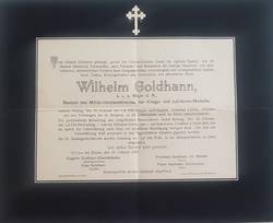 Todesanzeige Wilhelm Goldhann ;