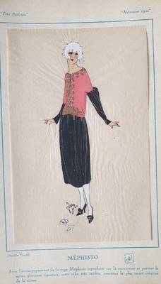 Vierzehn Modedrucke "Trés Parisien , Automne 1920"