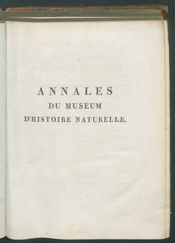 Annales du Muséum d'Histoire...
T.9;