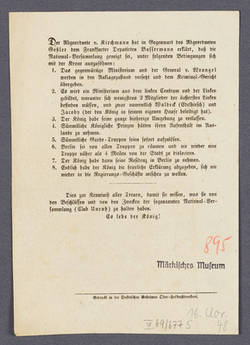 Vorschläge des Abgeordneten Julius von Kirchmann, nach dem Staatsstreich unter den folgenden Bedingungen mit Friedrich Wilhelm IV. in Verhandlung zu treten.