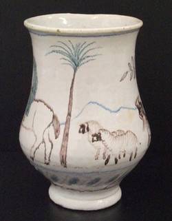 Vase, Hirtin mit Tieren