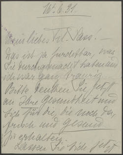 Brief von Lola Artôt de Padilla an Martha Sass ;