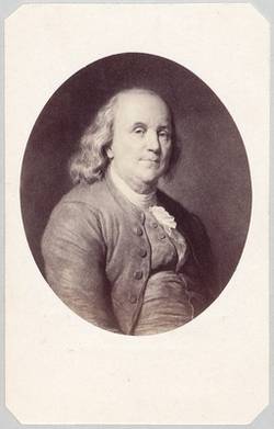 Benjamin Franklin, Buchdrucker, Phys., Erfinder der Blitzableiters z. Boston.;