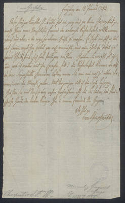 Johann Friedrich Wilhelm von Charpentier, Brief;