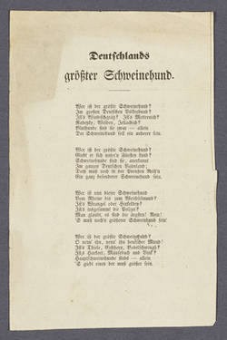 "Deutschlands größter Schweinehund." - Gedicht.