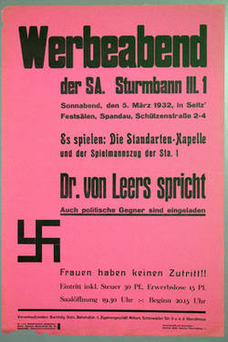 Werbeplakat des SA-Sturmbannes III.1