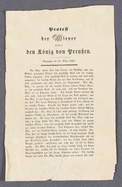 "Protest der Wiener wider den König von Preußen."