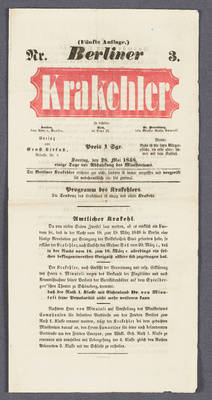 "Berliner Krakehler. - Nr. 3."