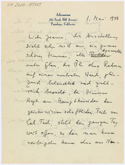 Brief von Max Delbrück an Jeanne Mammen vom 1. Mai 1938