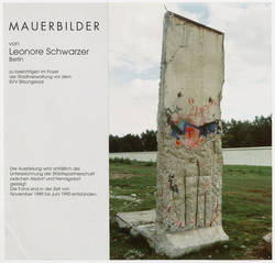 Plakat zur Ausstellung Mauerbilder von Leonore Schwarzer