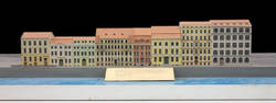 Modell des Märkischen Ufers mit umgesetztem Ermeler-Haus
