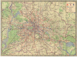 BVG Liniennetz der Berliner Verkehrs-Betriebe (BVG) Straßenbahn Omnibus U-Bahn 1951