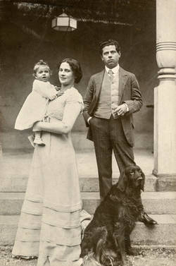 Max Reinhardt mit seiner Frau Else Heims und Sohn Wolfgang;