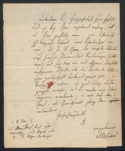Brief des Arztes Christoph Wilhelm Hufeland 