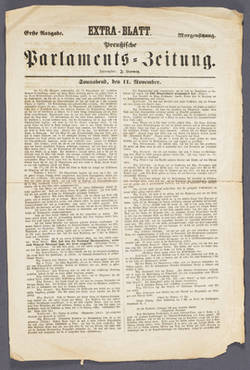 "Preußische Parlaments-Zeitung. - Extra-Blatt."