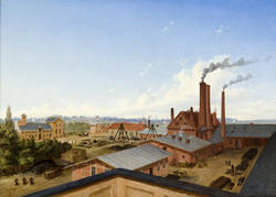 Ansicht der Maschinenbauanstalt Julius Freund in Charlottenburg